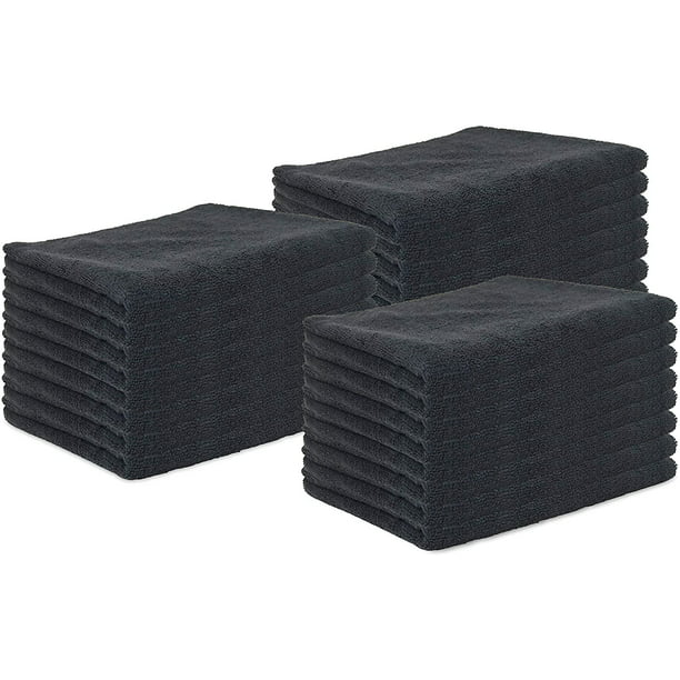 24 Microfiber 400GSM Professional 16x27 Detailing Towels Auto Polishing Black